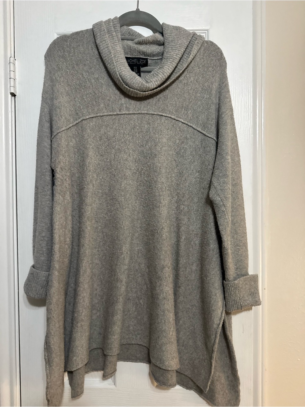 Rachel Zoe Light Gray Cowl Neck Knit Sweater Tunic/Dress